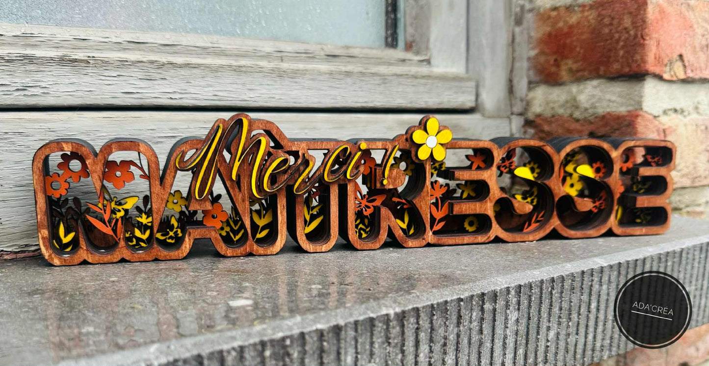 Mot "Maîtresse" 3D personnalisable